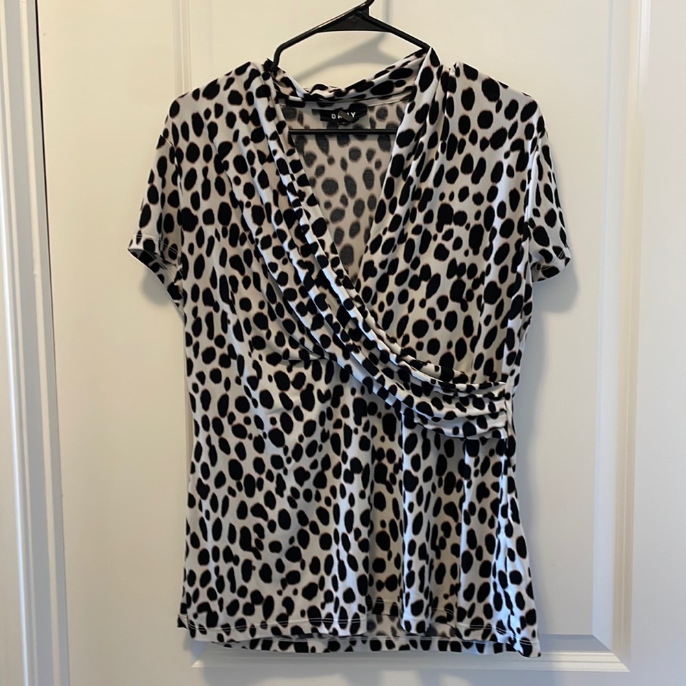 DKNY mock wrap blouse. Size XL
